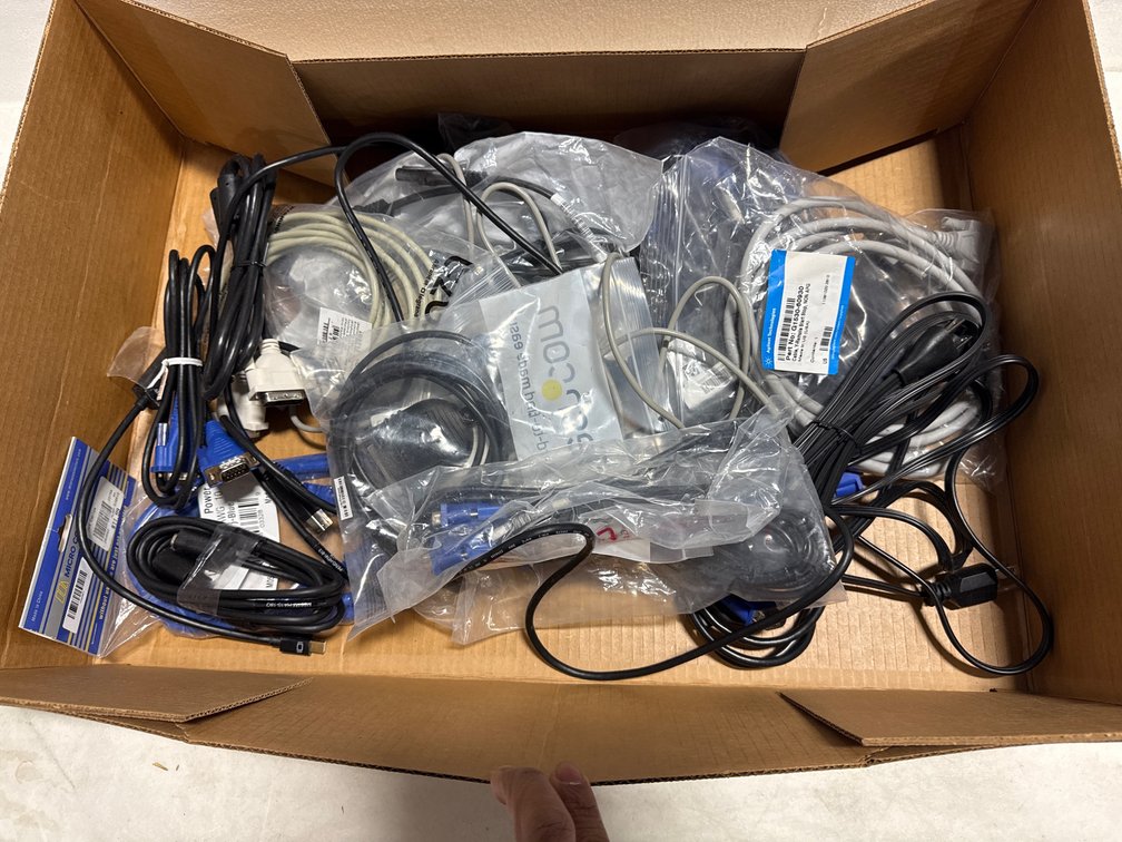 Bulk Lot of Computer, Video, and Communication Cables and Adapters