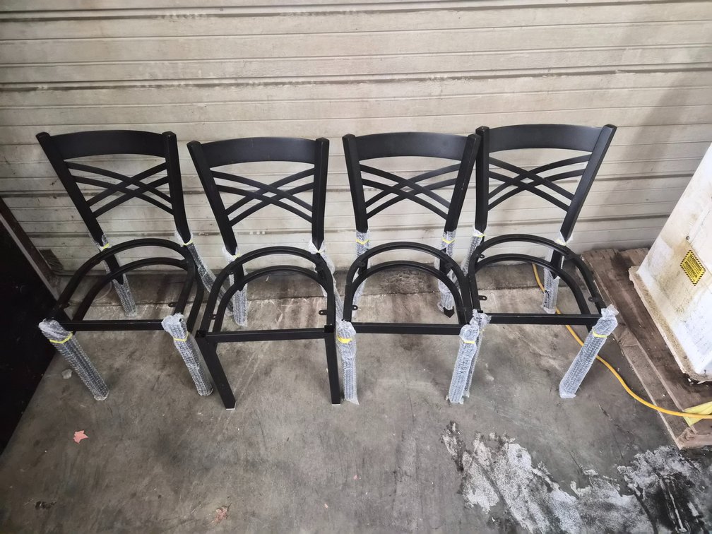 4 Metal Cross Back Seat Frames