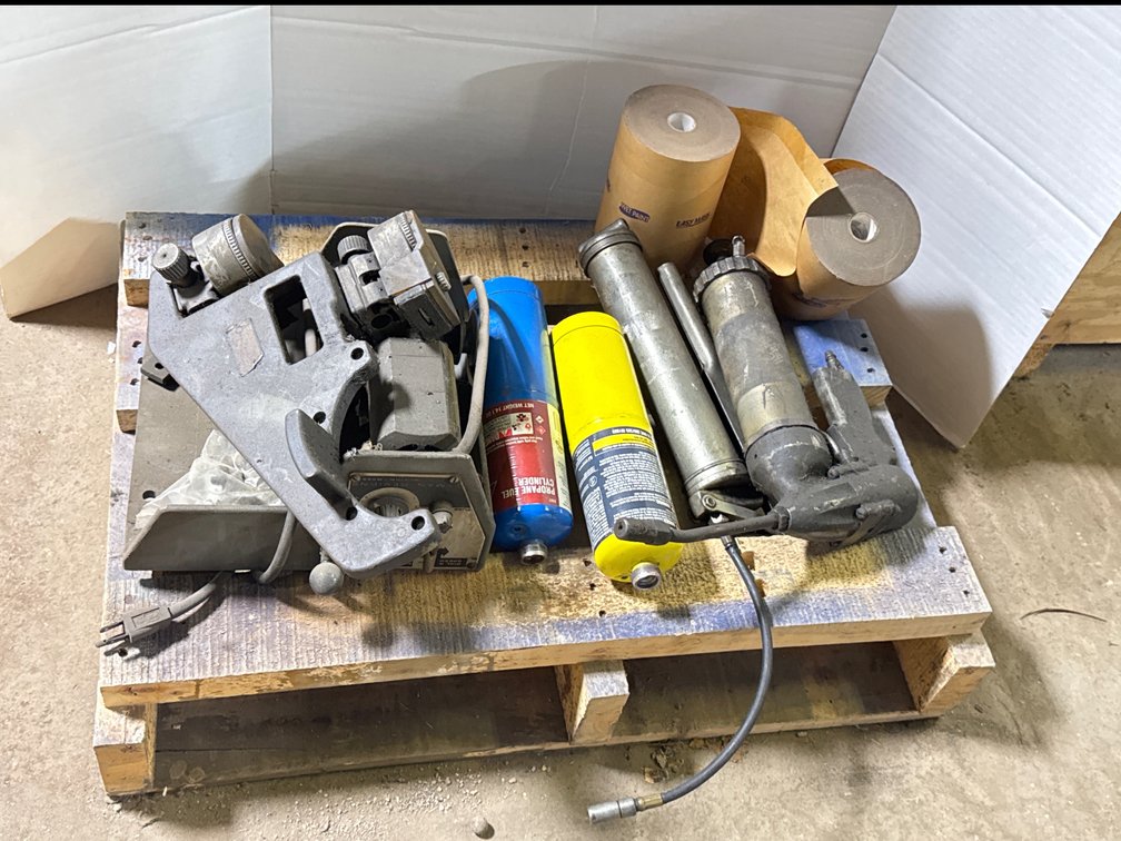 Motorized Cutting Carriage, Grease Guns, Fuel Cylinders, Masking Rolls