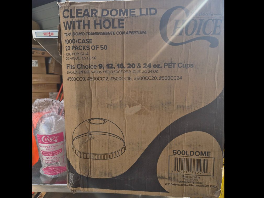 Clear Dome Lids with Hole