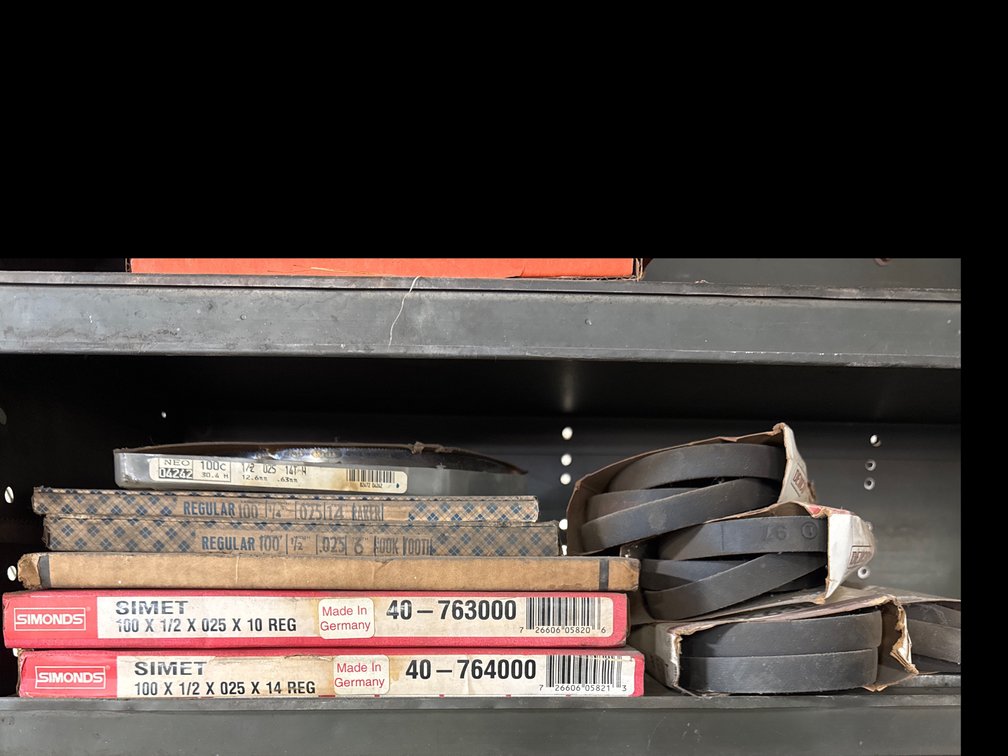 Bandsaw Blade Stock Coils and Drive V-Belts
