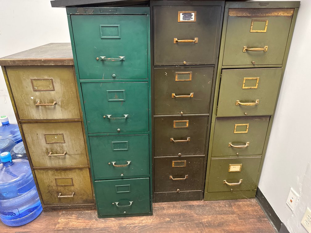 (4) Steel Vertical Filing Cabinets, 3-Drawer and 4-Drawer
