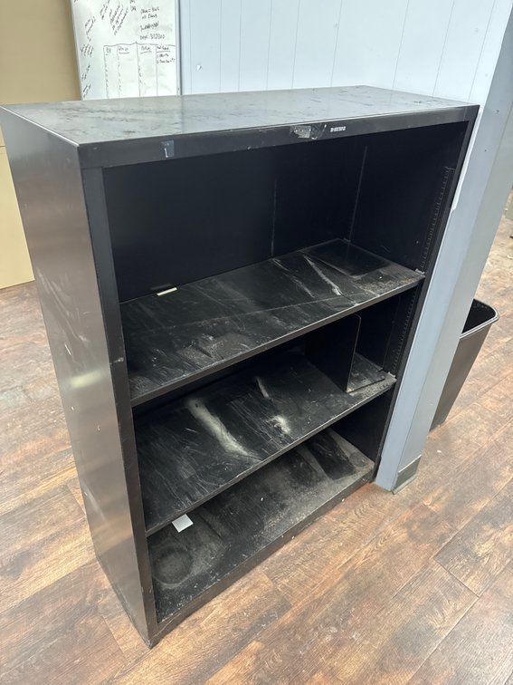 HON 3-Shelf Black Metal Bookcase