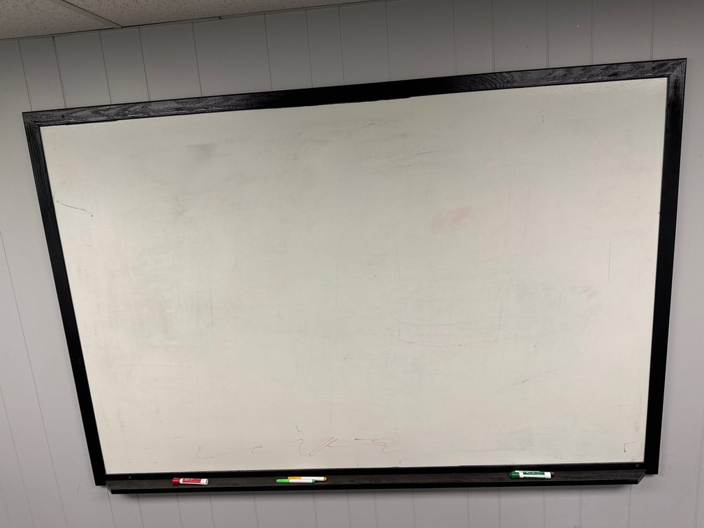 72" x 48" Dry Erase Whiteboard with Black Wood Frame and Marker Tray