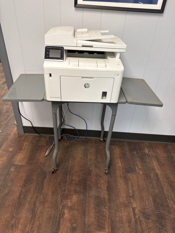 HP LaserJet Pro MFP M227fdw Laser Printer with Rolling Drop-Leaf Cart
