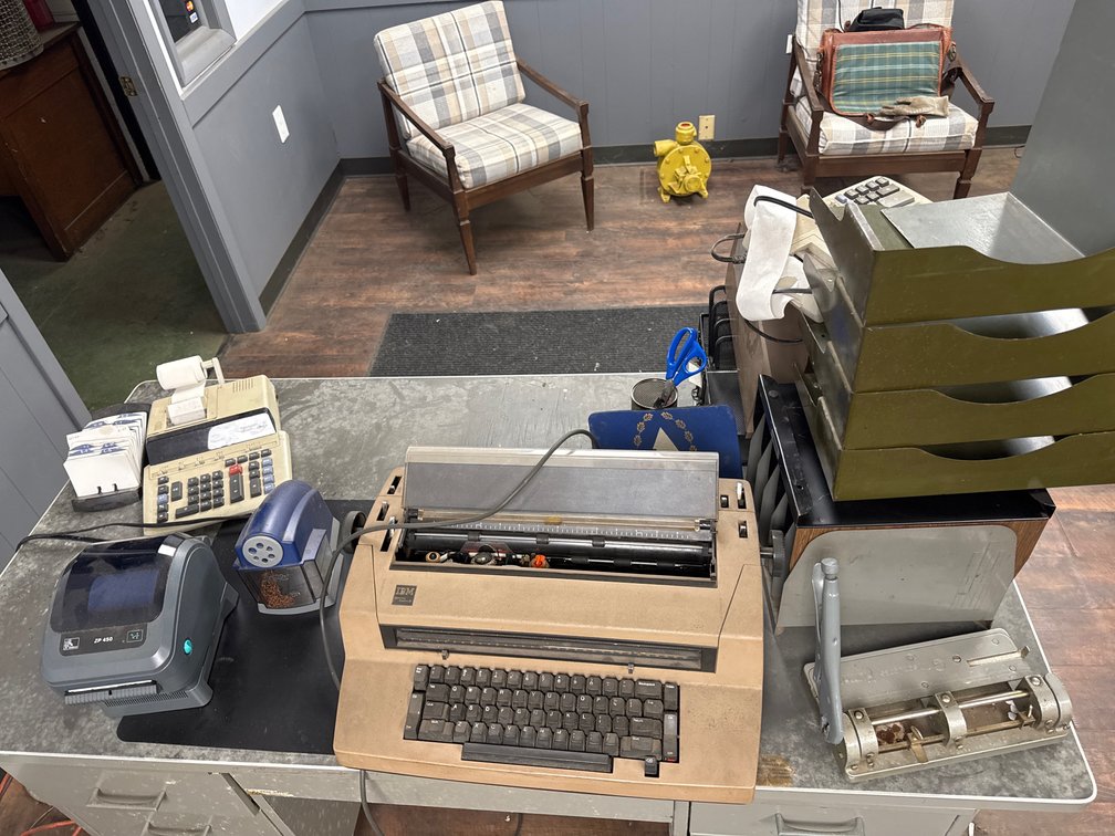 Electric Typewriter, Thermal Label Printer, Calculators, and Desk Organizers