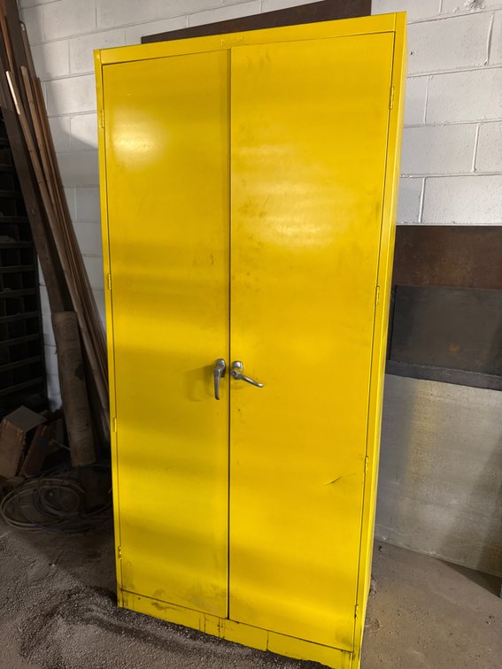 Yellow 2-Door Industrial Metal Storage Cabinet