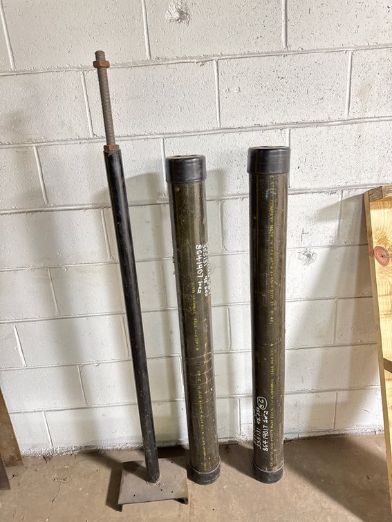 Adjustable Steel Support Post and (2) Capped Steel Pipes