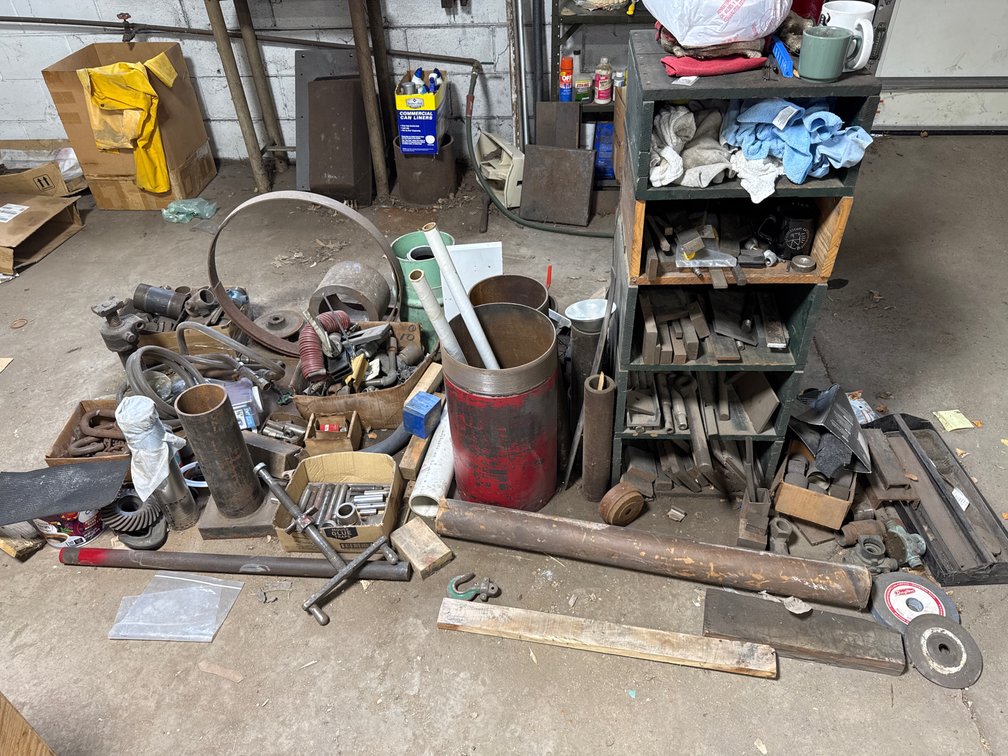 Steel Pipe, Metal Stock, Hardware, Hydraulic Foot Pump, Shelving, and More