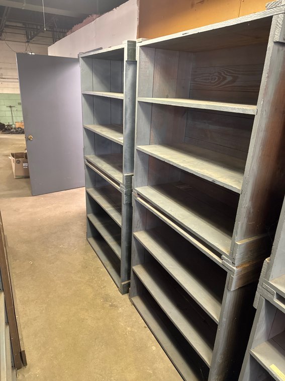 Rustic Wood Modular Open-Shelf Bookcase