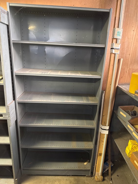 Industrial Closed-Back Metal Shelving Unit, 7-Tier