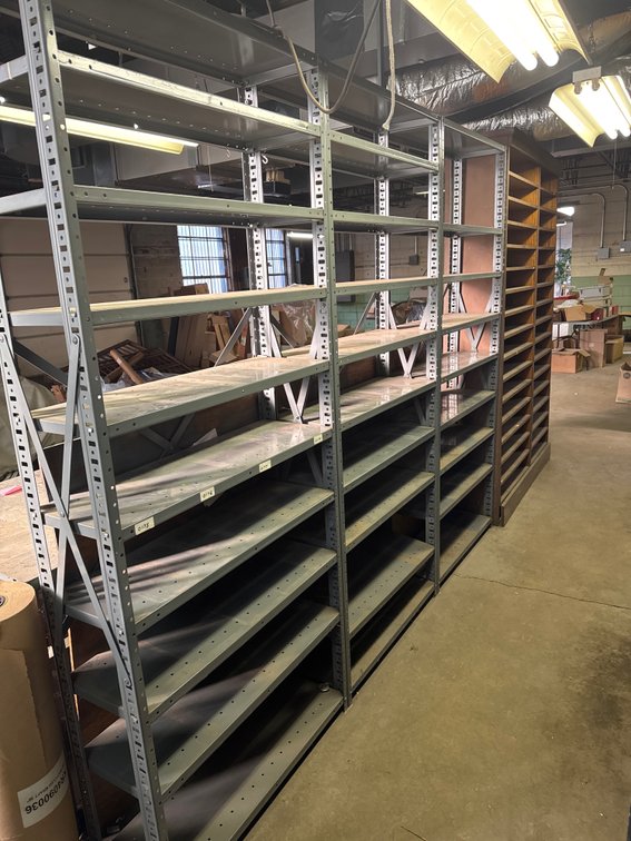 3-Bay Gray Steel Industrial Shelving Unit