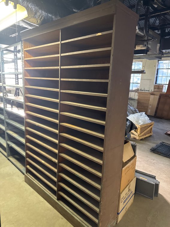 Two-Column Multi-Slot Wood Organizer Shelving Unit