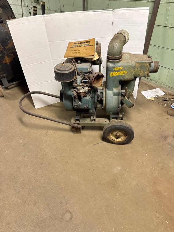 ITT Marlow 3CR18 Water Pump with Wisconsin AENLD Engine on Wheeled Cart