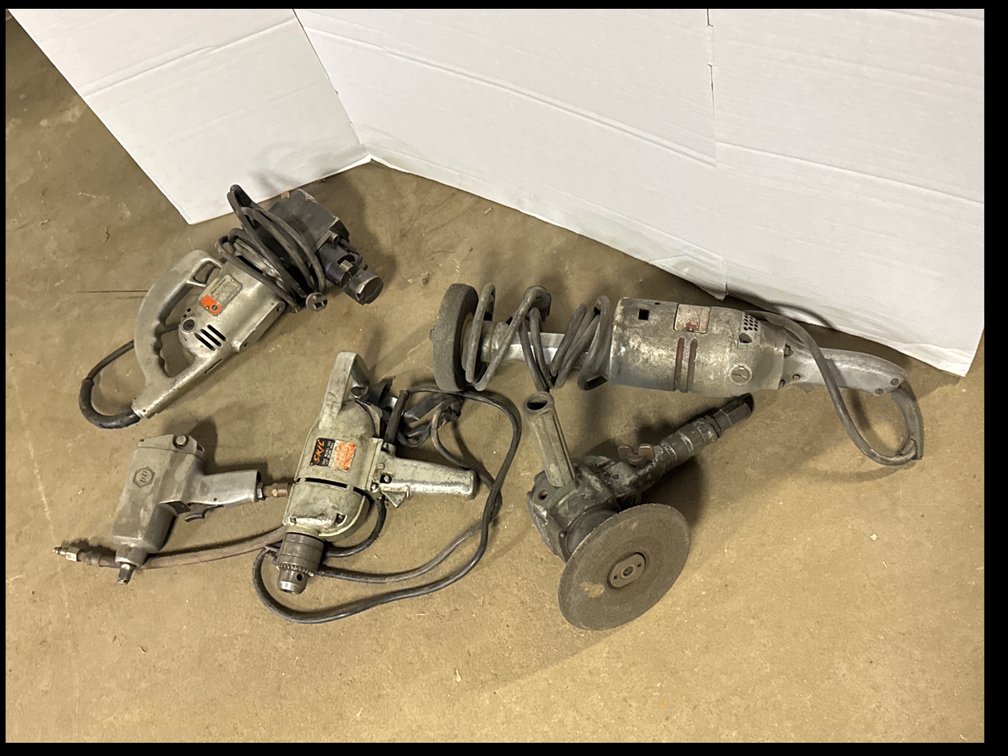 Electric Drills, Grinders, Power Shear & Pneumatic Impact Wrench Lot