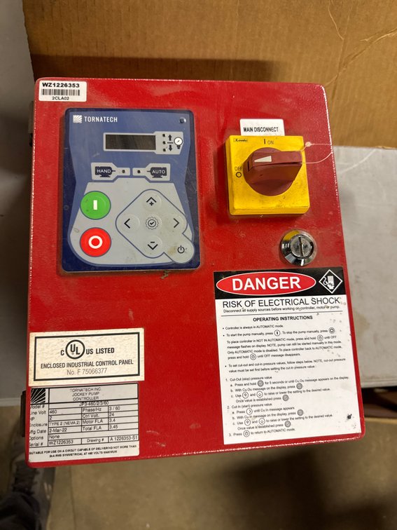 Tornatech JP3-460/2/3/60 2 HP Jockey Pump Controller