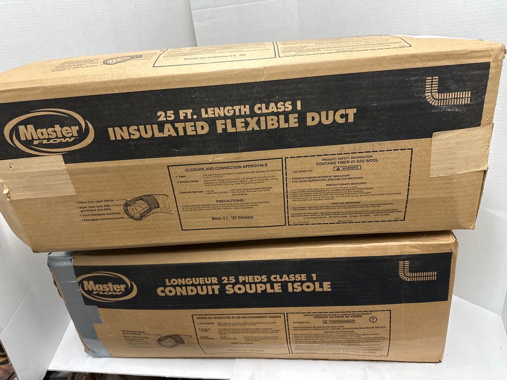 (2) Master Flow 25' Insulted Flexible Duct 