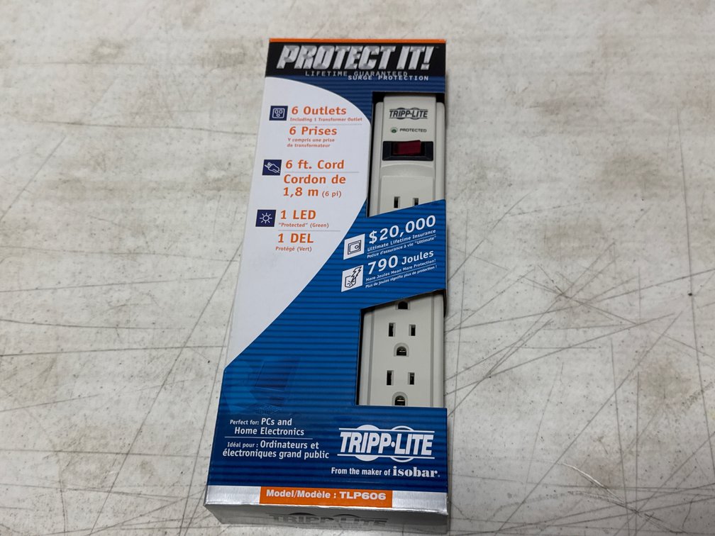 (3)Tripp Lite Series Protect It 6-Outlet Surge Protector, 15 Ft Cord, 790 Joules, Black Housing