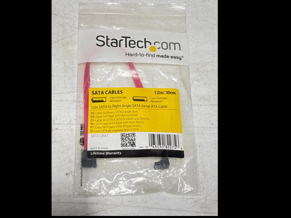(91) 12" SATA to Right Angle SATA Serial ATA Cable