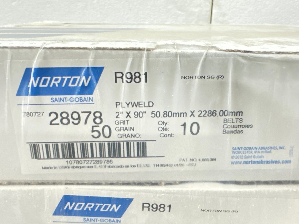(5)Norton Grit Aluminum Oxide Sanding Belt
