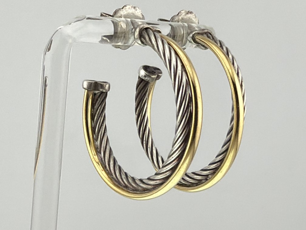 David Yurman 18kt, sterling earrings