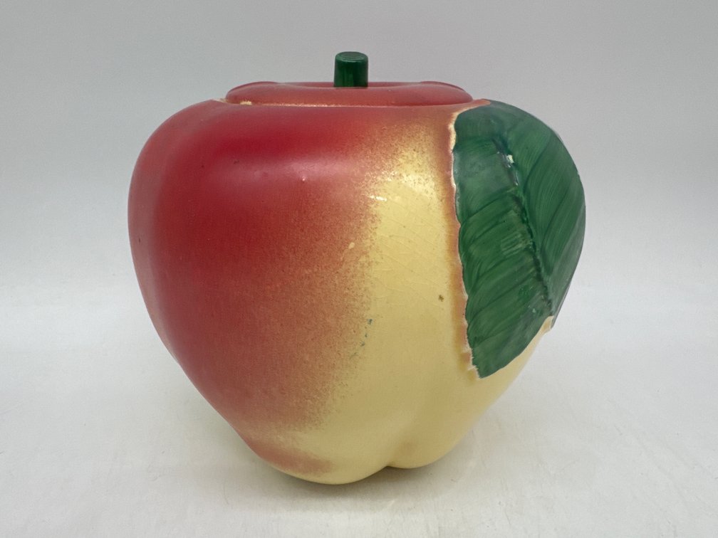 Mid Century ceramic apple shaped cookie jar