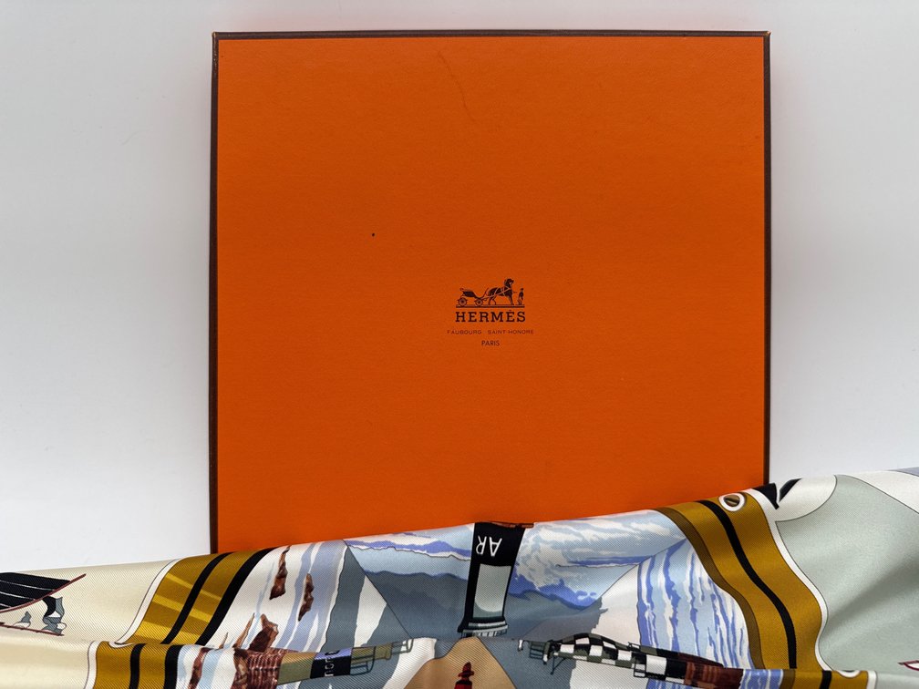 Trio of ladies designer scarves including HERMES "Belles Amures" and YSL