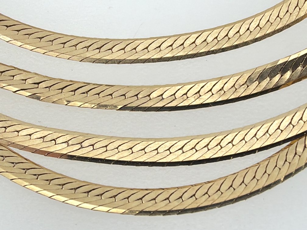 14kt 30”L snake necklace