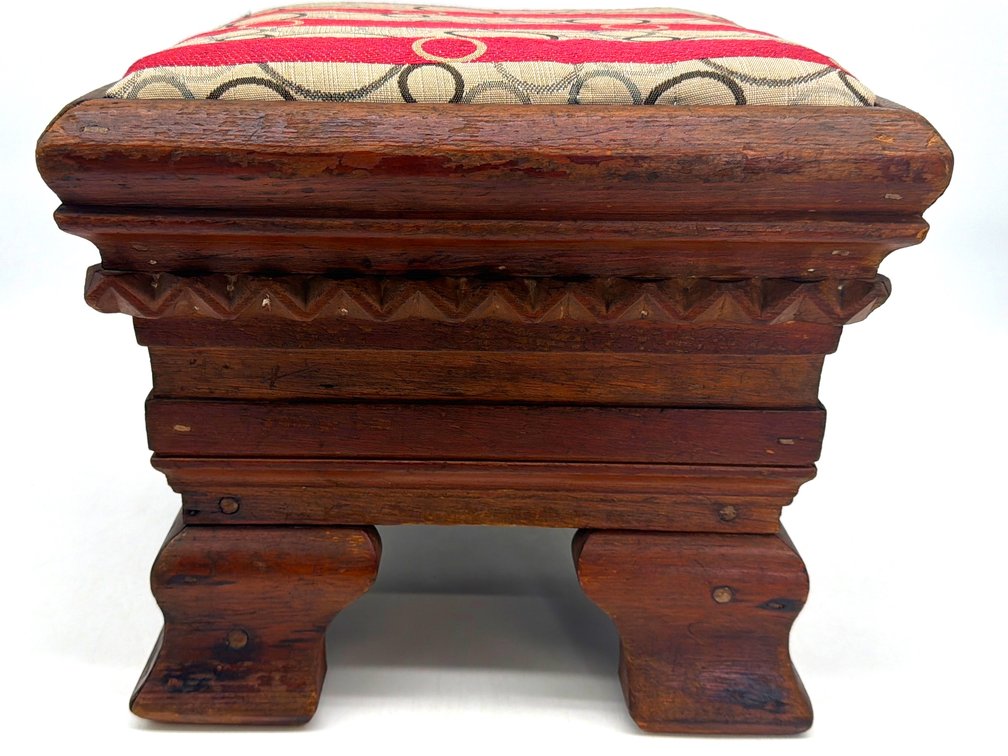 Very cool Tramp/Folk Art footstool
