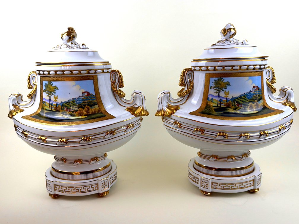 Pair of Chelsea House garnitures, sold 2x the money; GR