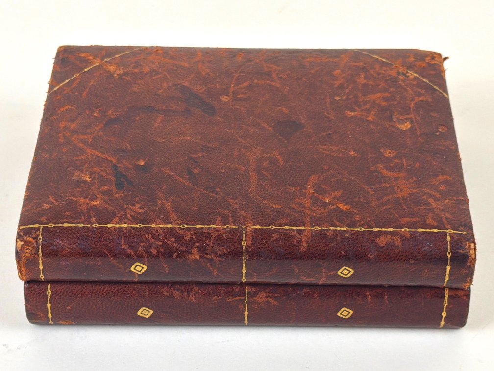 Faux book leather box; GR
