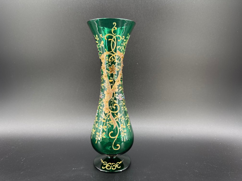 Czech green and gilt vase; GR