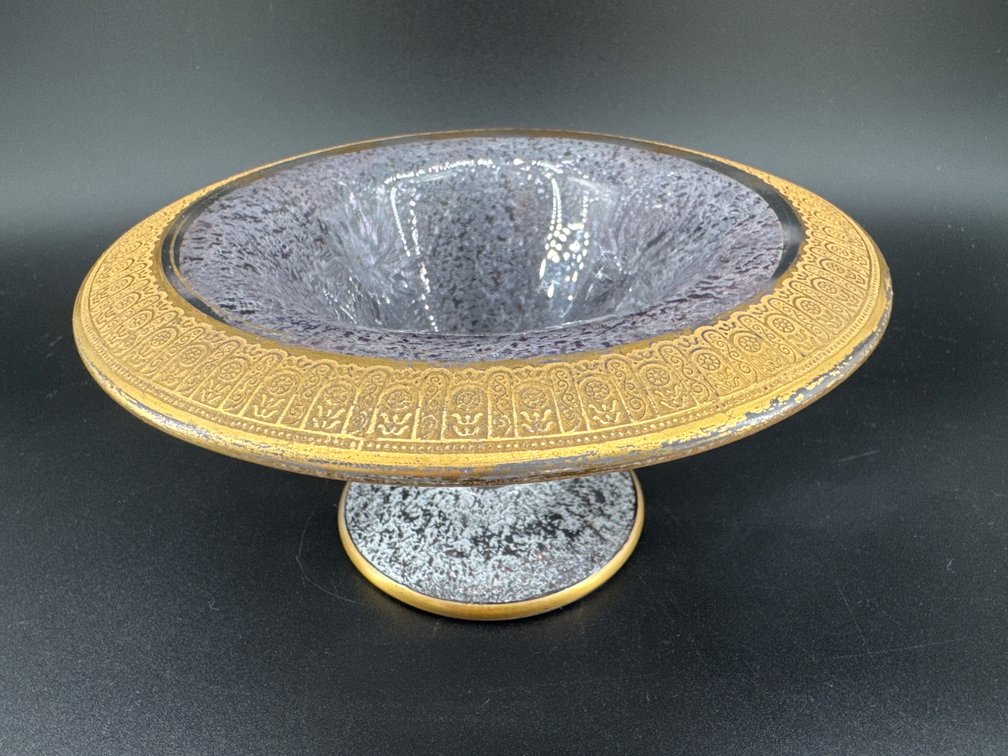 Glass pedestal bowl; GR