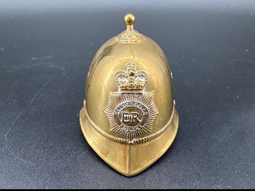 Brass English bobby helmet bell; GR