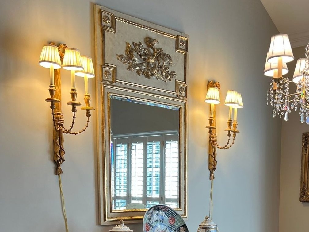 Tall gilt wall lights, sold 2x the money; GR