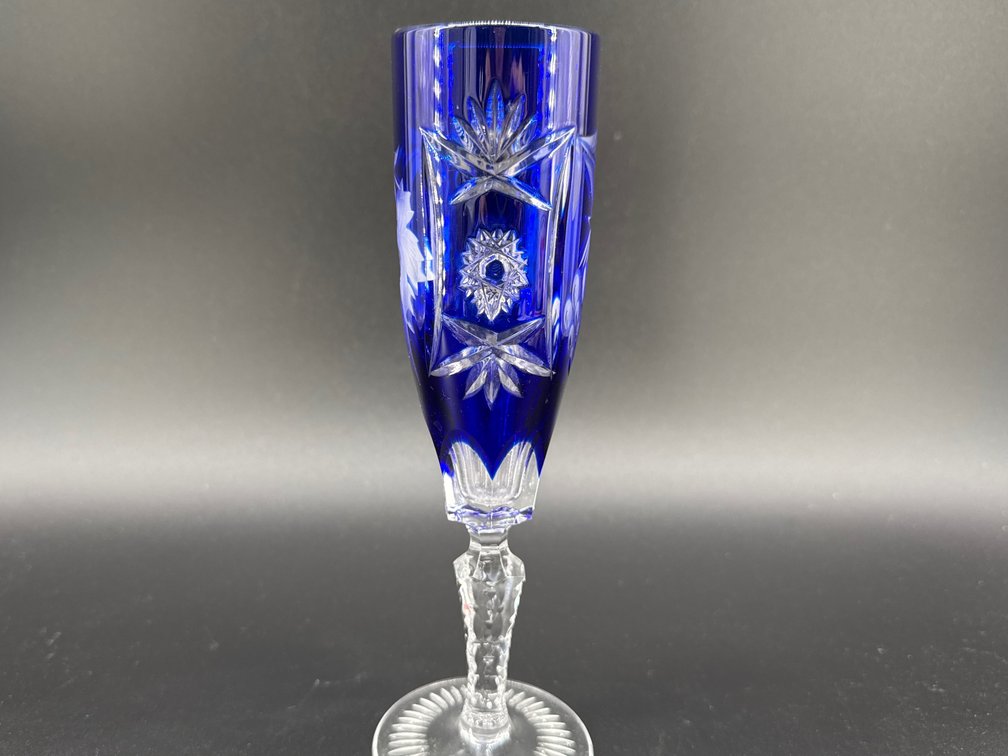 Nachtmann Traube cobalt champagne flute; GR
