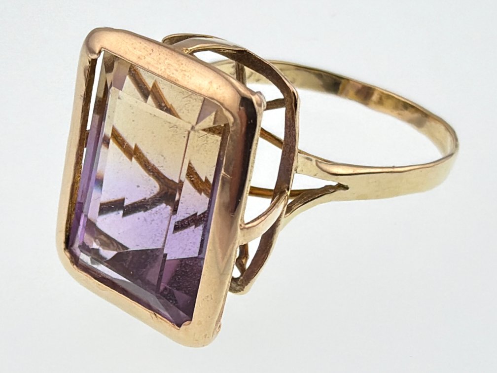Impressive 14kt ametrine cocktail ring