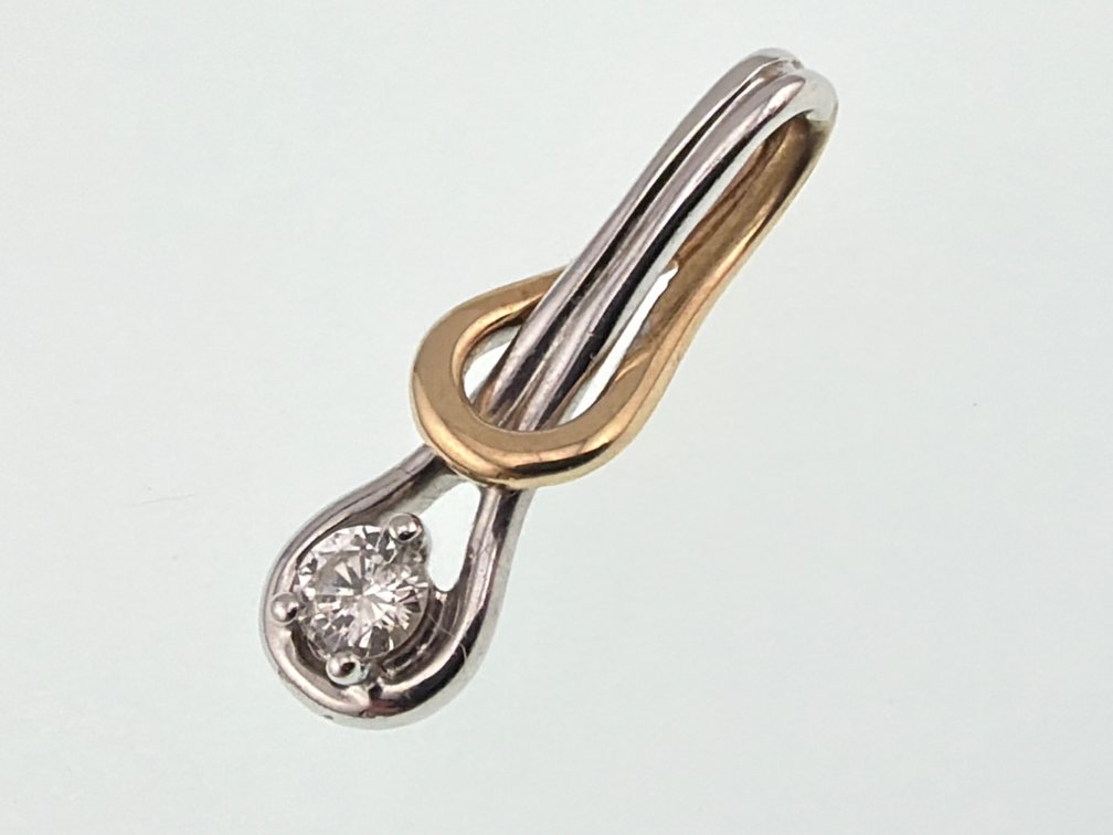 Sterling, 14kt diamond pendant