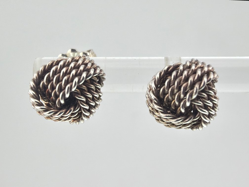 Tiffany sterling knot earrings