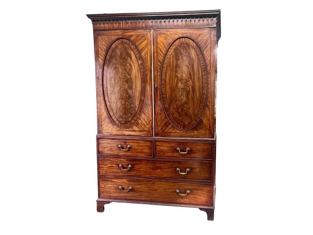 Georgian mahogany linen press