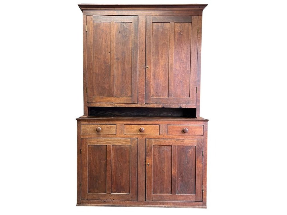 Southern walnut step back cupboard