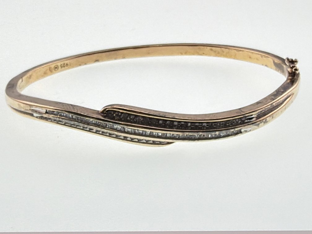 Sterling vermeil diamond bangle