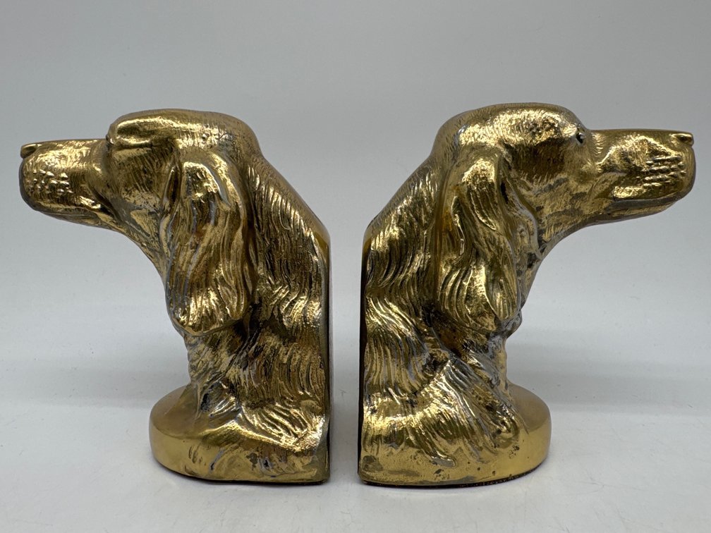 Brass Irish setter bookends