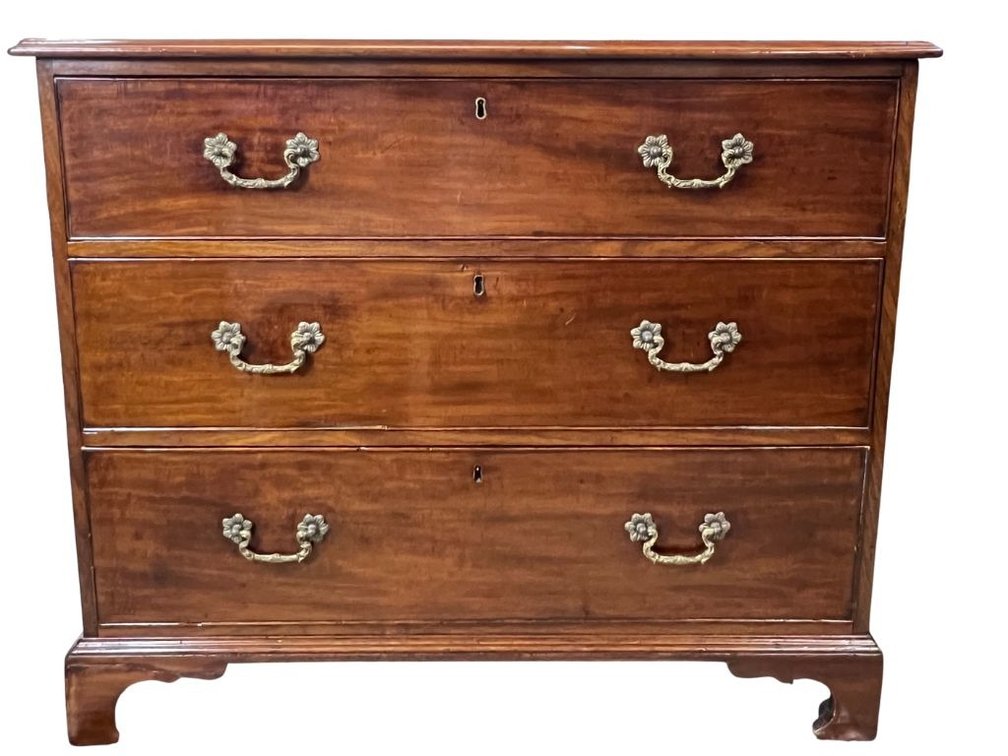 Three drawer George III chest of drawers