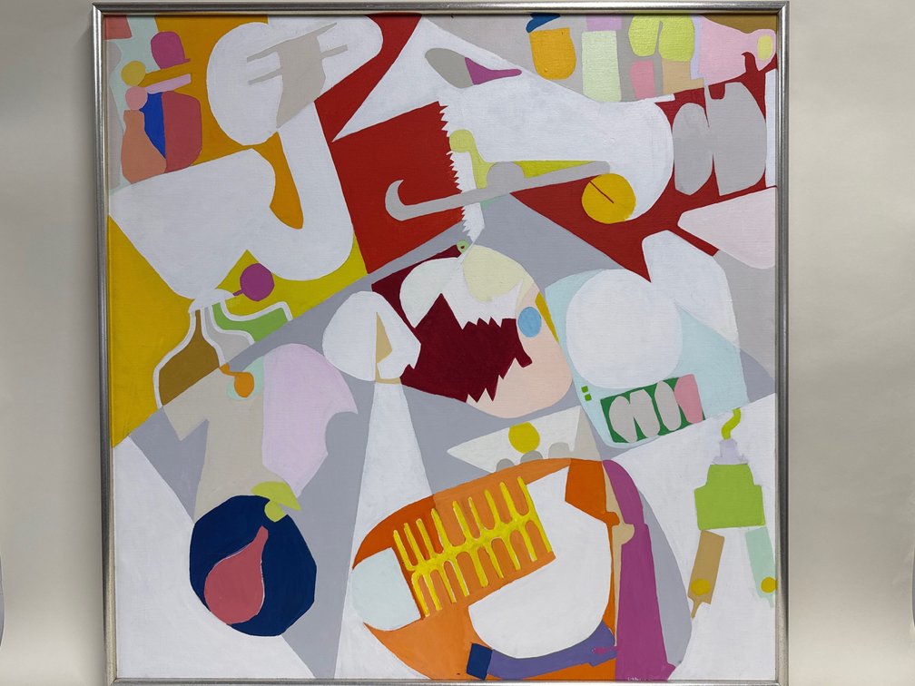 1975 Gerard Schlosser signed abstract painting (French, 1931-2012)