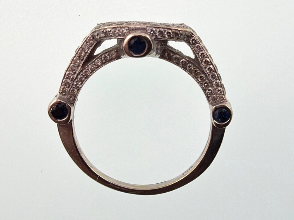 14kt diamond, sapphire stackable ring