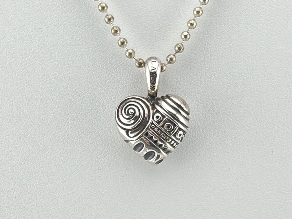 Lagos sterling heart necklace