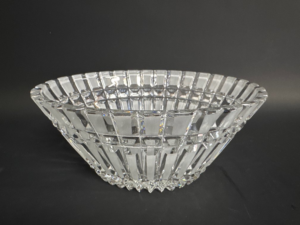 Cut glass oval bowl