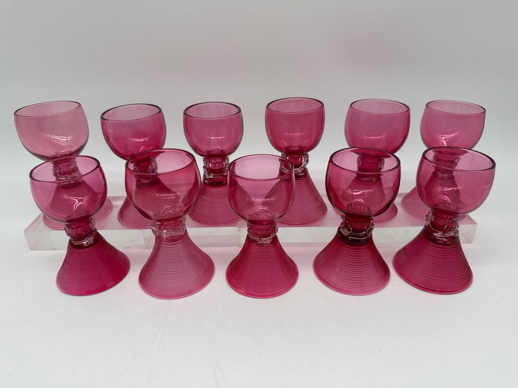 Roemer style cranberry sherry glasses