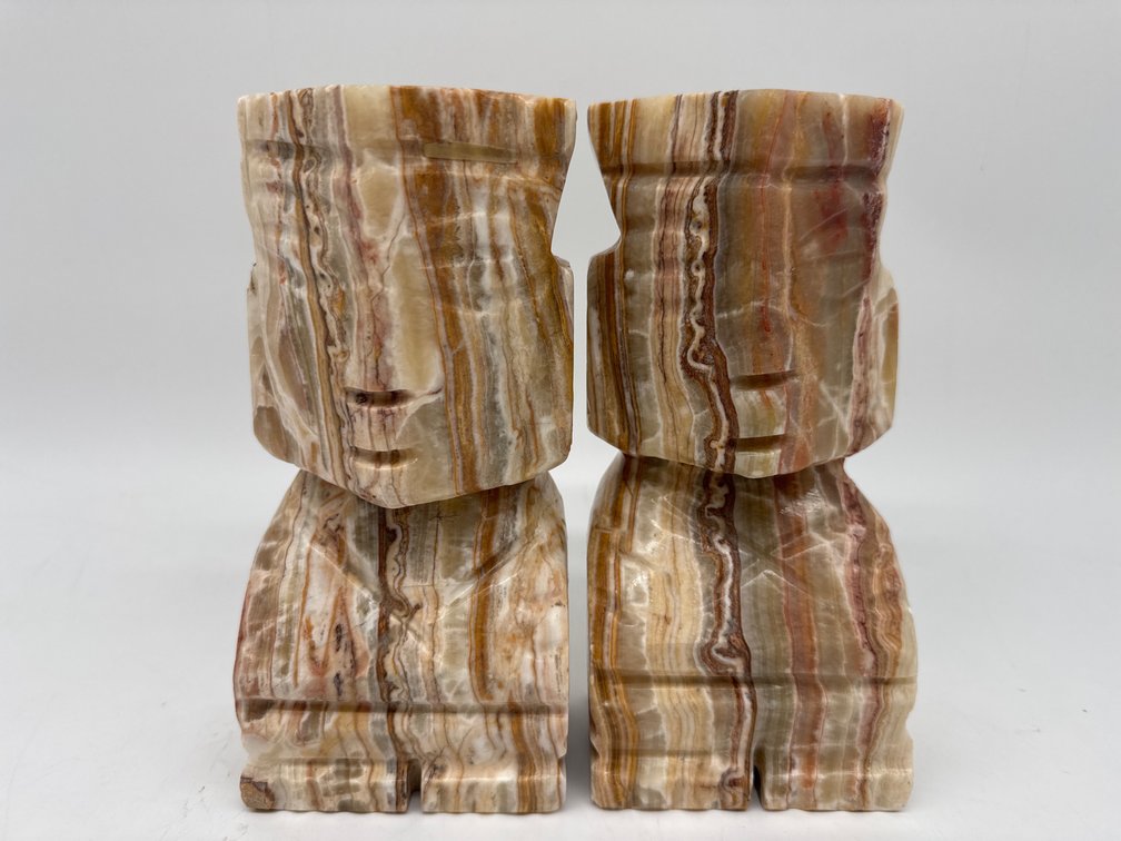 Alabaster Aztec bookends